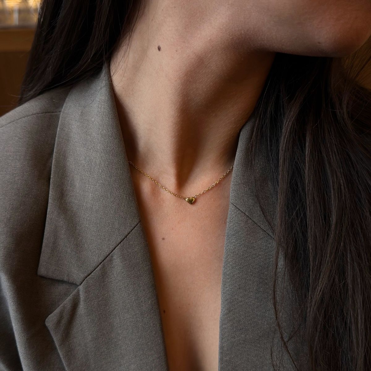 Mini Heart Halskæde 18K Guldbelagt