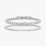 2-pack Tennis Crystal Bracelet Silver