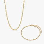 Twisted Kæde Sæt 18K Guldbelagt