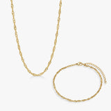 Twisted Kæde Sæt 18K Guldbelagt