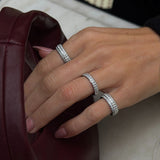 Krystal Band Ring Sølvfarvet 6mm