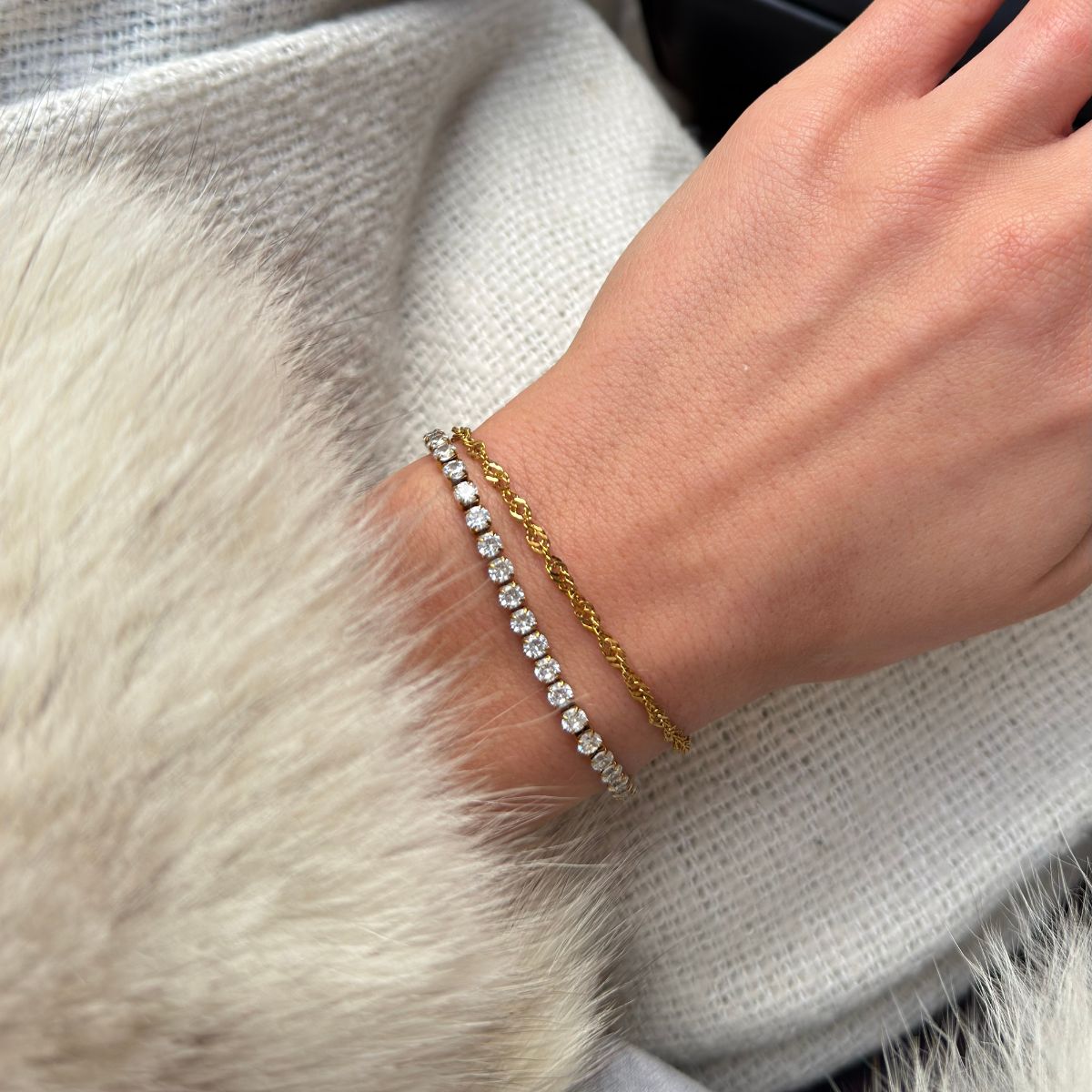 Oval Dome Bangle 18K Gold Plated