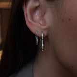 Heart Krystal Creoler Sølvfarvet Lille