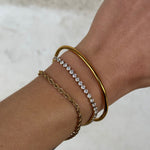 Oval Dome Bangle 18K Gold Plated