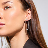 Armor Faceted Pearl Earrings 18K Gold Plated 7mm 