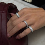 Krystal Band Ring Sølvfarvet 4mm