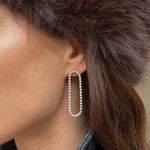 Hollow Tennis Krystal Øreringe 18K Guldbelagt