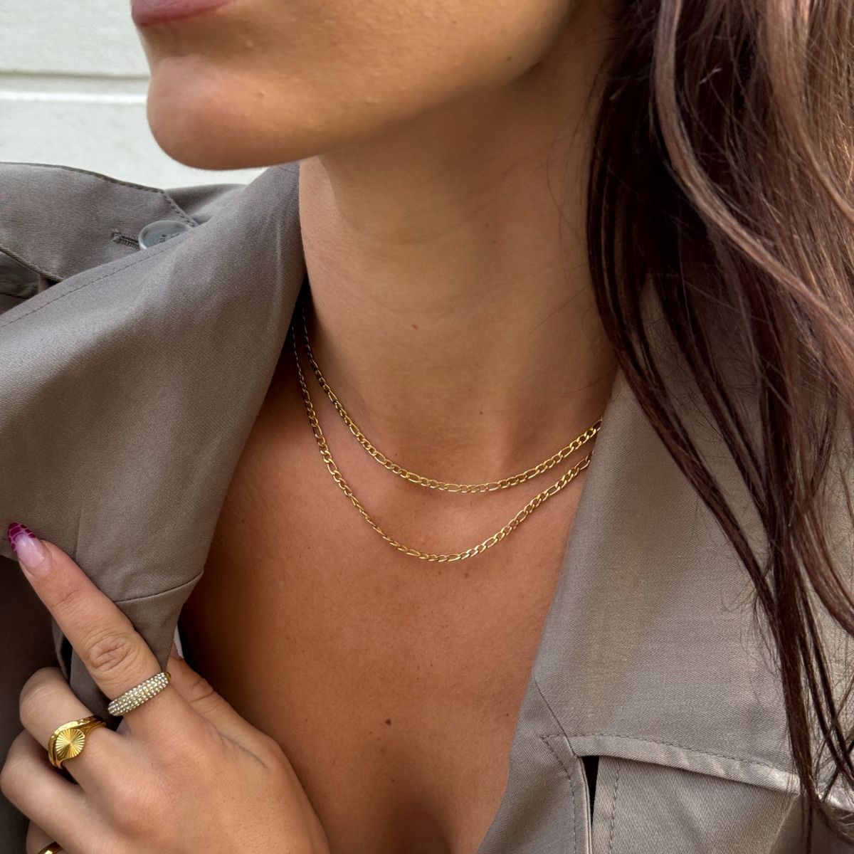 Figaro Choker 18K Guldbelagt 3mm