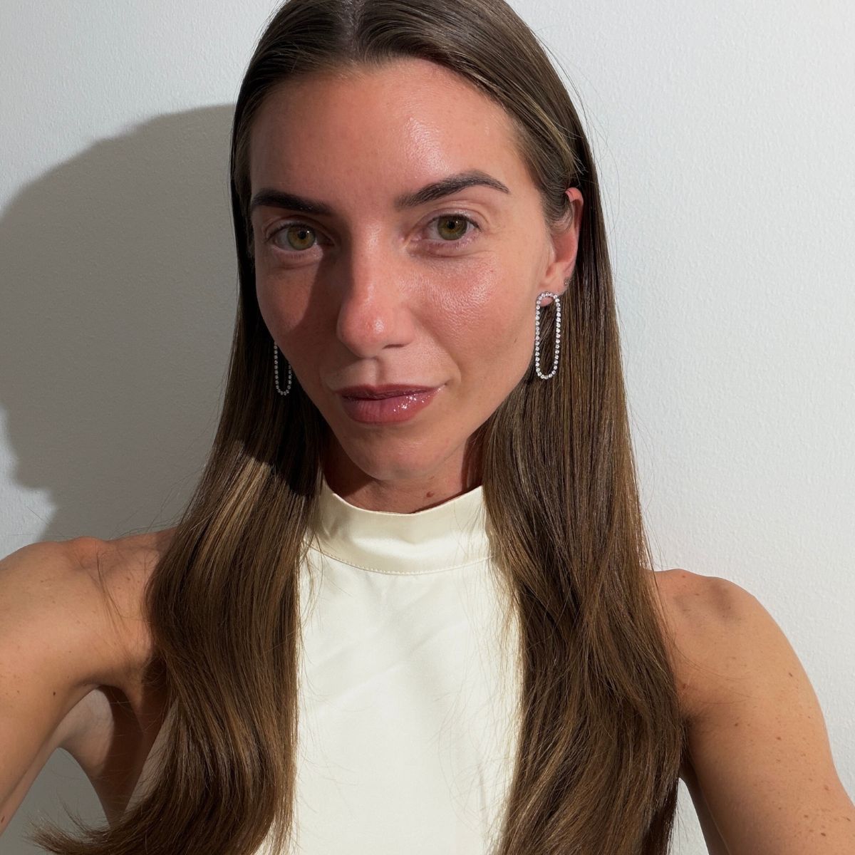 Armor Faceted Pearl Earrings 18K Gold Plated 7mm 