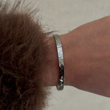 Hamret Bangle Sølvfarvet 5mm