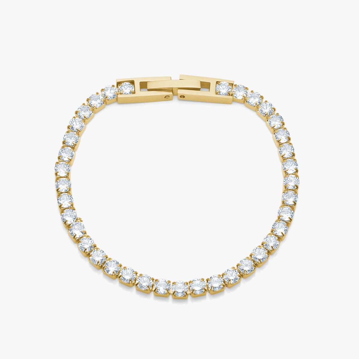Tennis Krystal Armbånd 18K Guldbelagt 3mm
