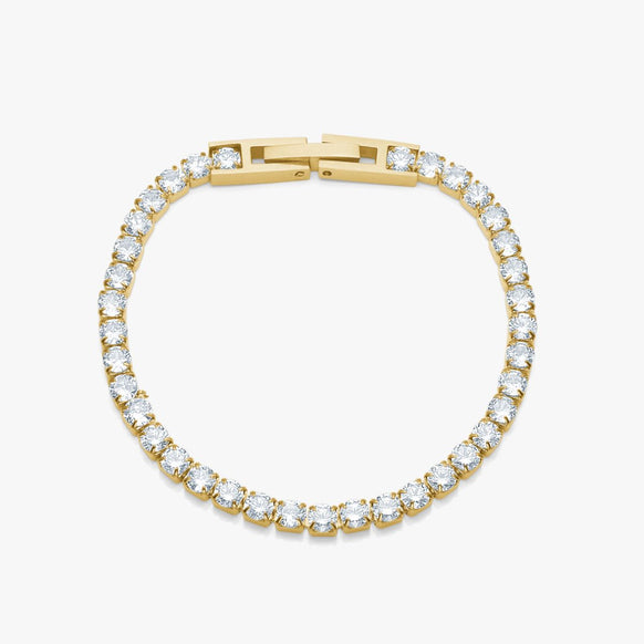 Tennis Krystal Armbånd 18K Guldbelagt 3mm