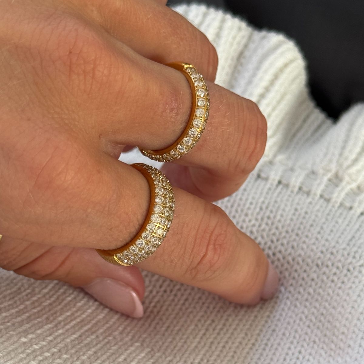 Crystal Band Ring 18K gold plated 4mm