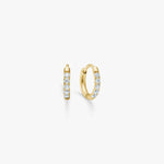 Classic Crystal Hoop Earrings 18K Gold Plated Helix 8mm