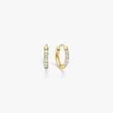 Classic Crystal Hoop Earrings 18K Gold Plated Helix 8mm