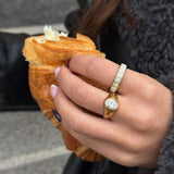 Crystal Band Ring 18K gold plated 6mm