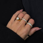 Crystal Band Ring 18K gold plated 6mm