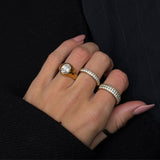 Crystal Band Ring 18K gold plated 6mm