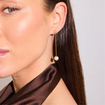 Krystal Perle Drop Øreringe 18K Guldbelagt