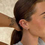 Classic Crystal Hoop Earrings Silver Helix 6mm