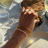 33m classic perle armbaand med oval dome bangle