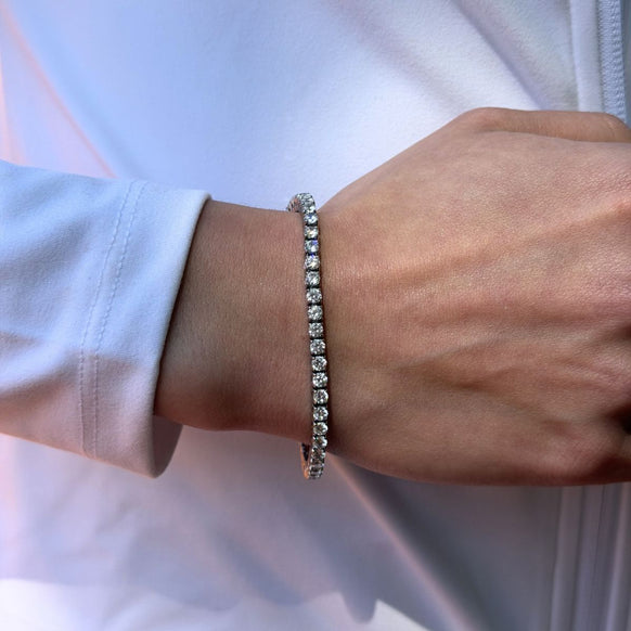 Tennis Luxe Sæt Sølvfarvet 3mm