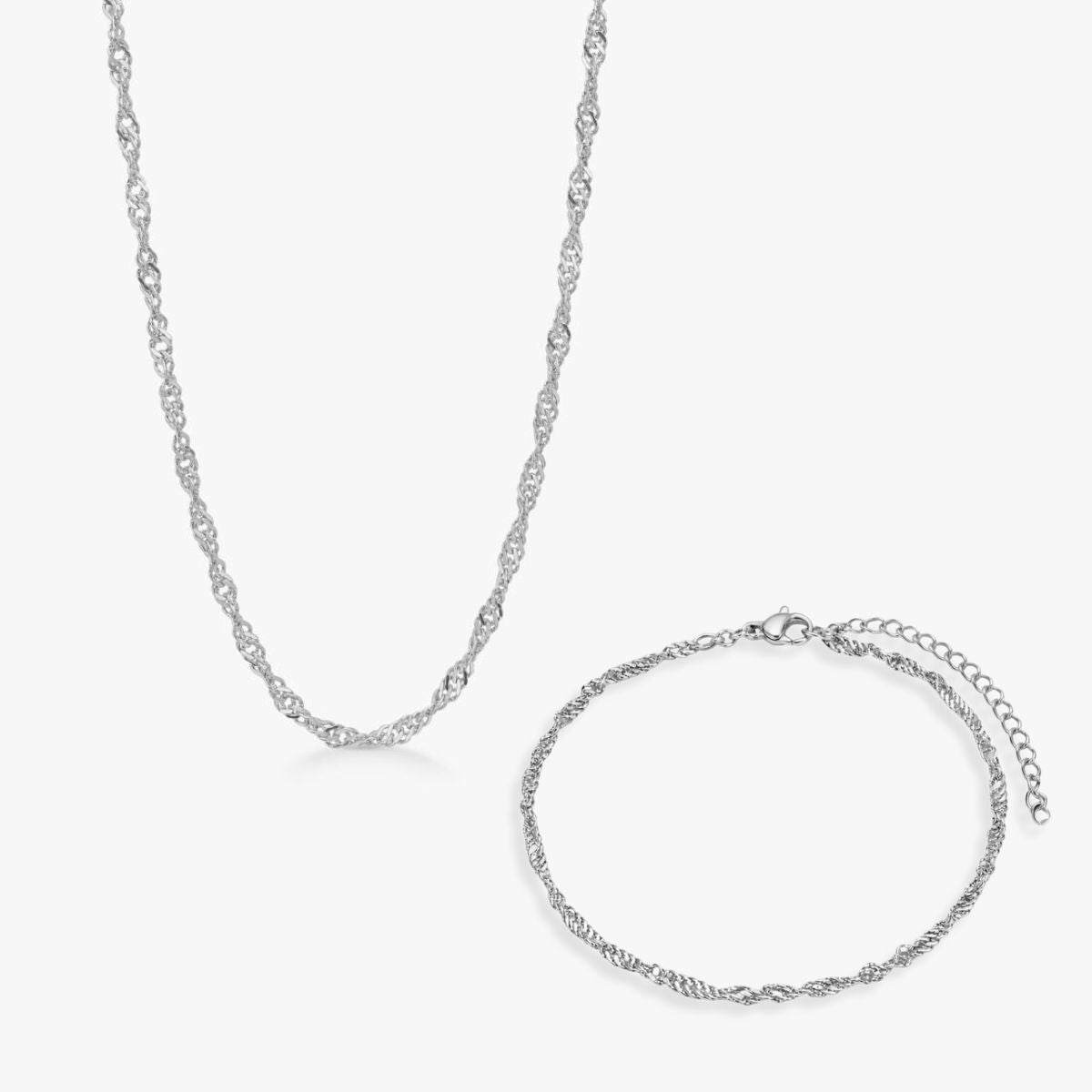 Hamret Halskæde 18K Guldbelagt Firkantet Mini