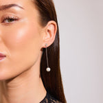 Krystal Perle Drop Øreringe Sølvfarvet