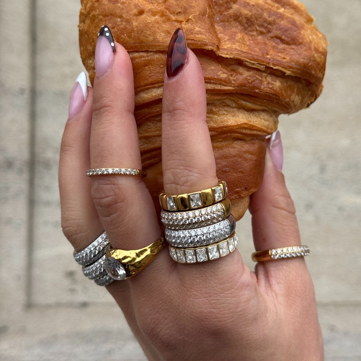 Krystal Band Ring 18K Guldbelagt 6mm