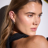 Firkantet Krystal Creol Sæt & Studs Sølvfarvet