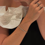 Tennis Krystal Armbånd 18K Guldbelagt 3mm