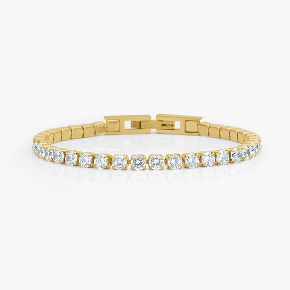 Tennis Krystal Armbånd 18K Guldbelagt 3mm
