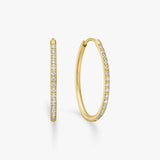 Oval Classic Crystal Hoop Earrings 18K Gold Plated Large