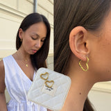 Heart Scoria Creoler 18K Guldbelagt Stor