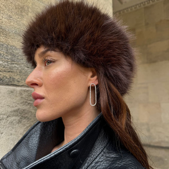 Hollow Tennis Krystal Øreringe 18K Guldbelagt