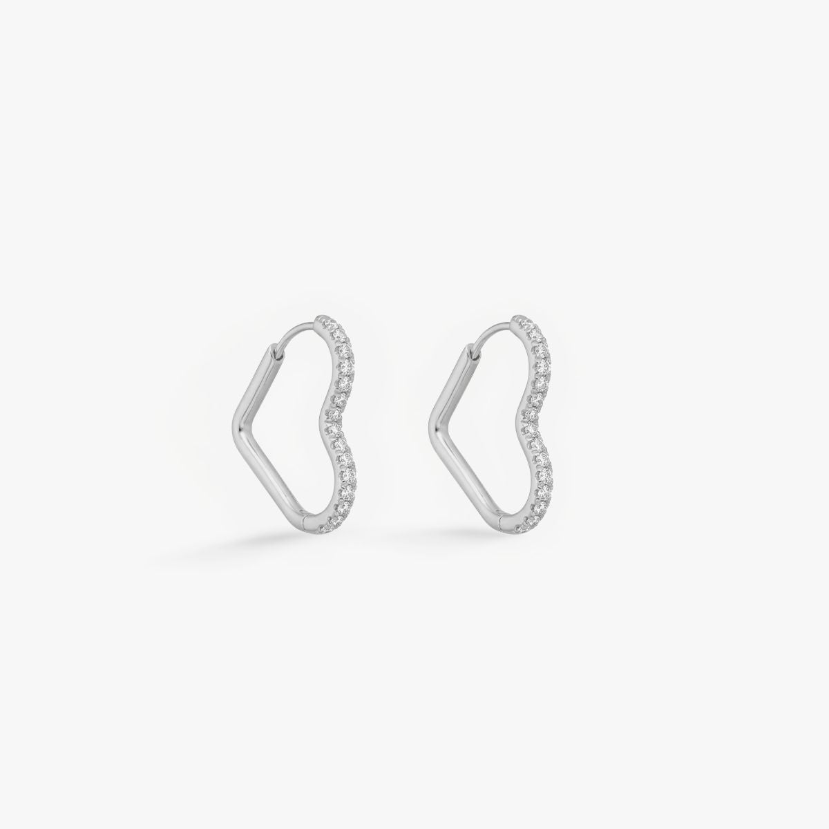 Heart Krystal Creoler Sølvfarvet Lille