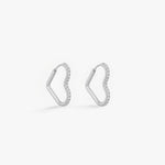 Heart Krystal Creoler Sølvfarvet Lille