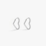 Heart Krystal Creoler Sølvfarvet Lille