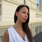 Heart Scoria Creoler 18K Guldbelagt Stor