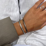 Krystal Bangle Sølvfarvet 4mm