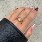 Crystal Band Ring 18K gold plated 6mm