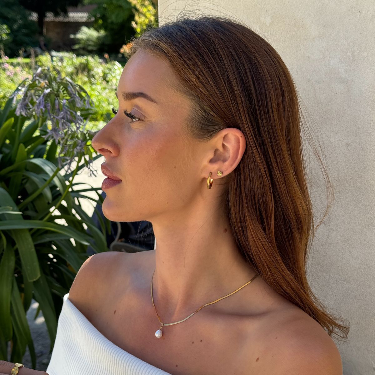 Sun Kiss Clover Stud Earrings 18K Gold Plated 