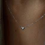 Mini Heart Halskæde Sølvfarvet