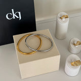 Oval Dome Bangle 18K Guldbelagt