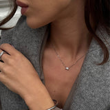 Floating Emerald Krystal Halskæde Sølvfarvet