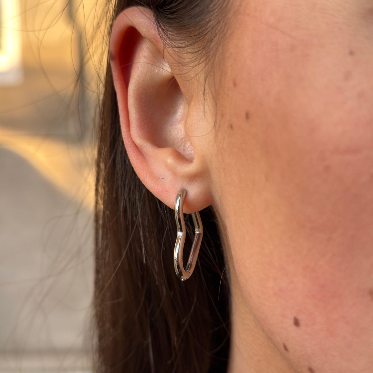 Heart Classic Creoler Sølvfarvet Stor