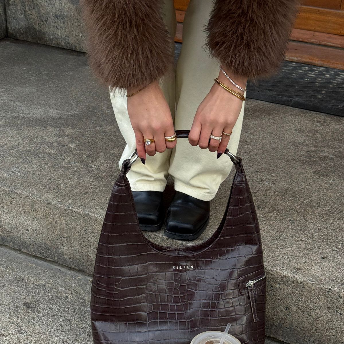 Oval Dome Bangle 18K Gold Plated