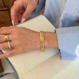 Hamret & Krystal Bangle Sæt 18K Guldbelagt