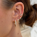 Classic Crystal Hoop Earrings 18K Gold Plated Helix 6mm