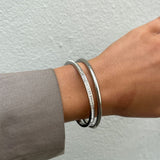 Krystal Bangle Sølvfarvet 4mm